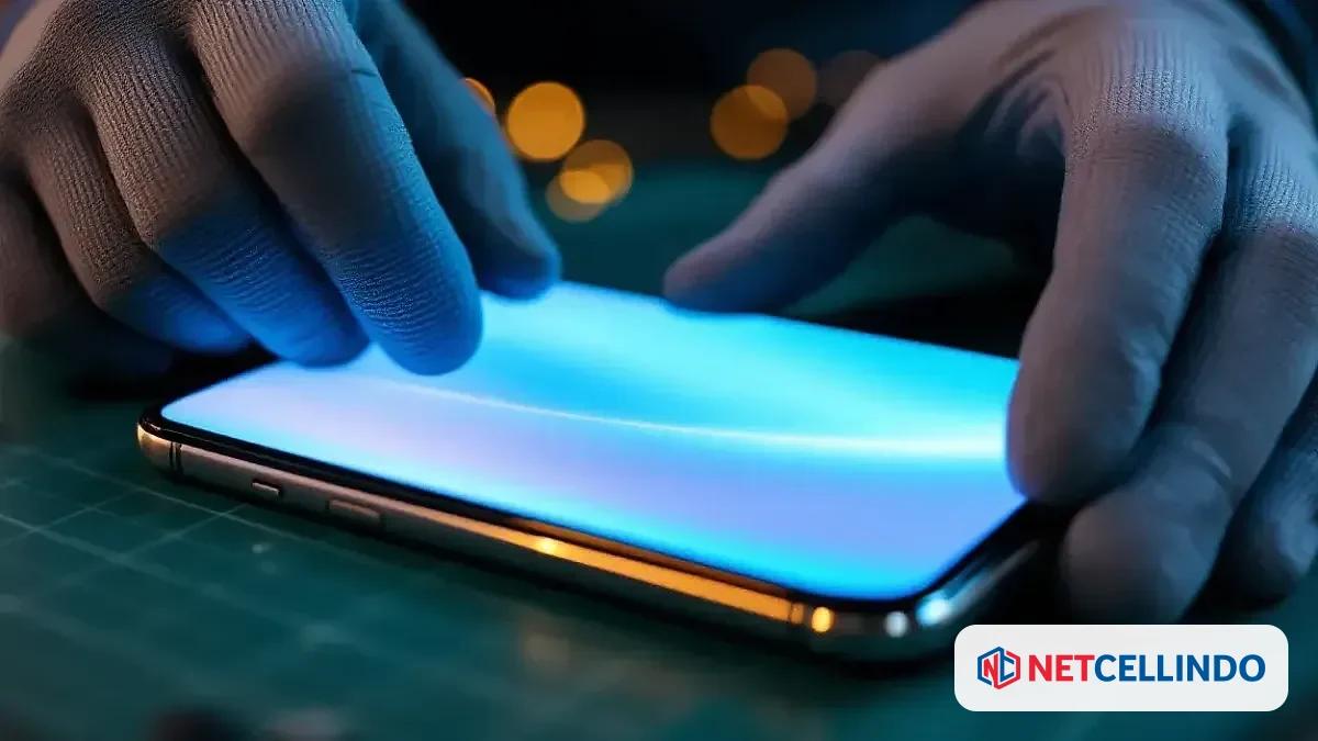 Teknisi NET CELLINDO sedang mengganti LCD HP, estimasi biaya ganti LCD 2026