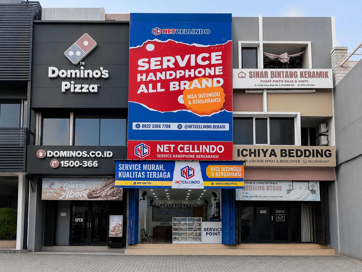 Toko NET CELLINDO BEKASI — servis HP di Bekasi, Di sebelah Domino's Pizza Galaxy