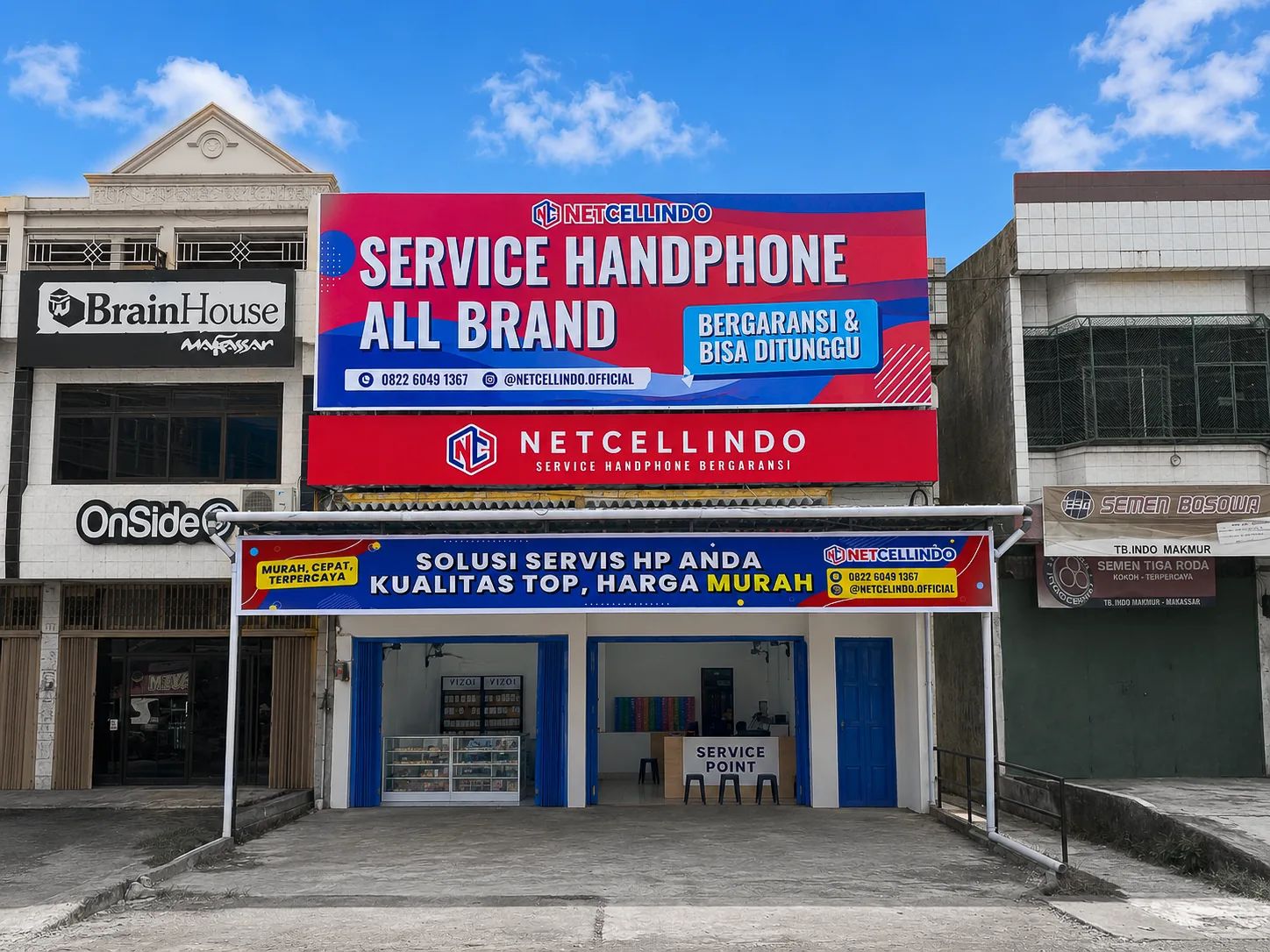 Toko NET CELLINDO MAKASSAR — servis HP di Makassar, Depan Kampus 3 Universitas Indonesia Timur