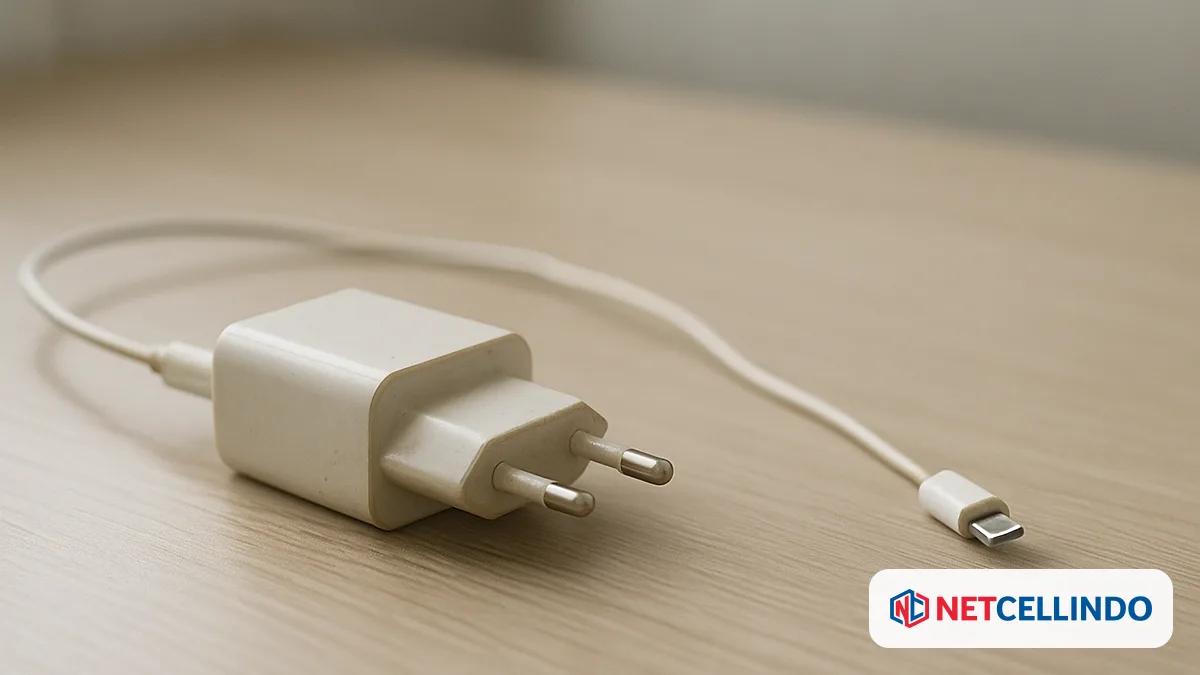 Charger HP murah dengan kabel tipis, ilustrasi bahaya charger abal-abal untuk baterai dan keselamatan