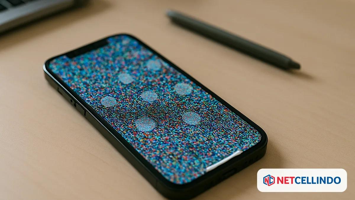 Layar HP yang salah merespons sentuhan, ilustrasi penyebab touchscreen error atau ghost touch