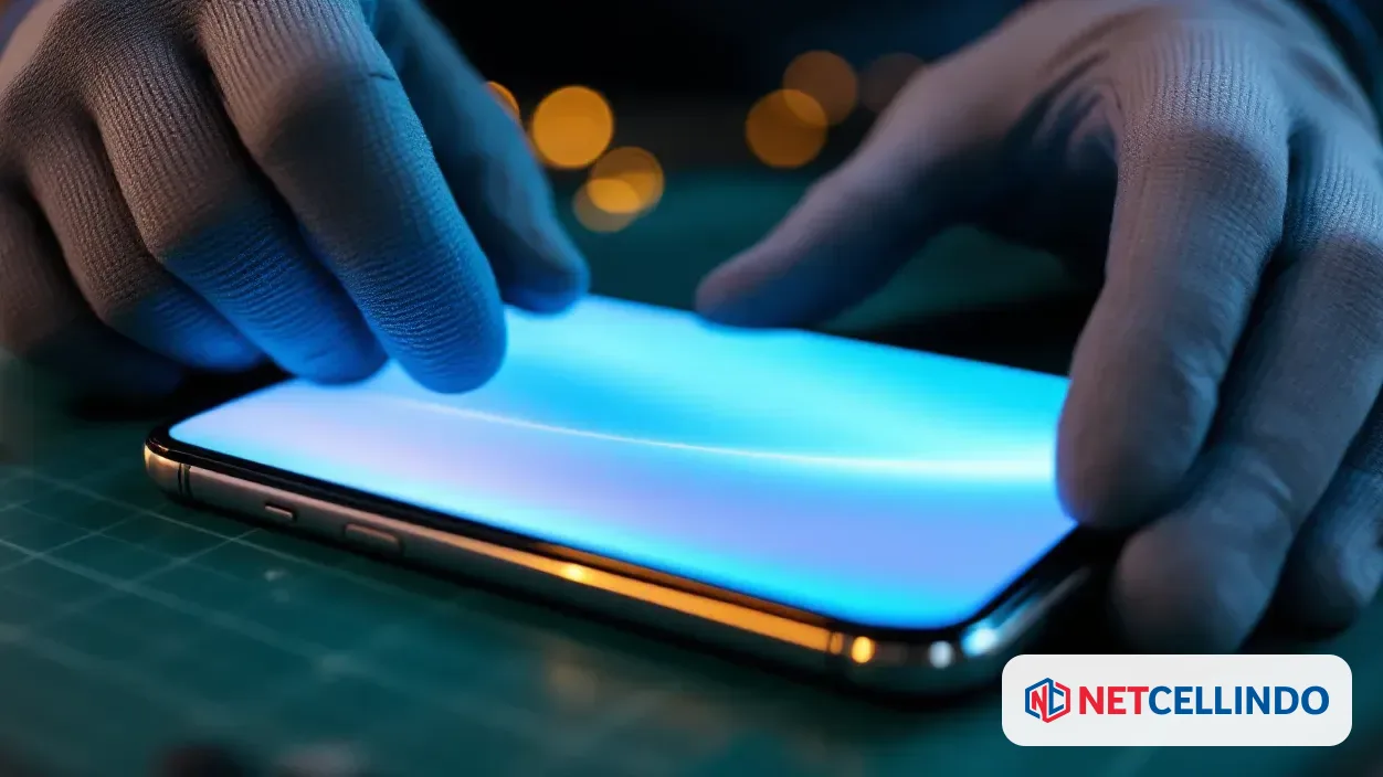 Teknisi NET CELLINDO sedang mengganti LCD HP, estimasi biaya ganti LCD 2026