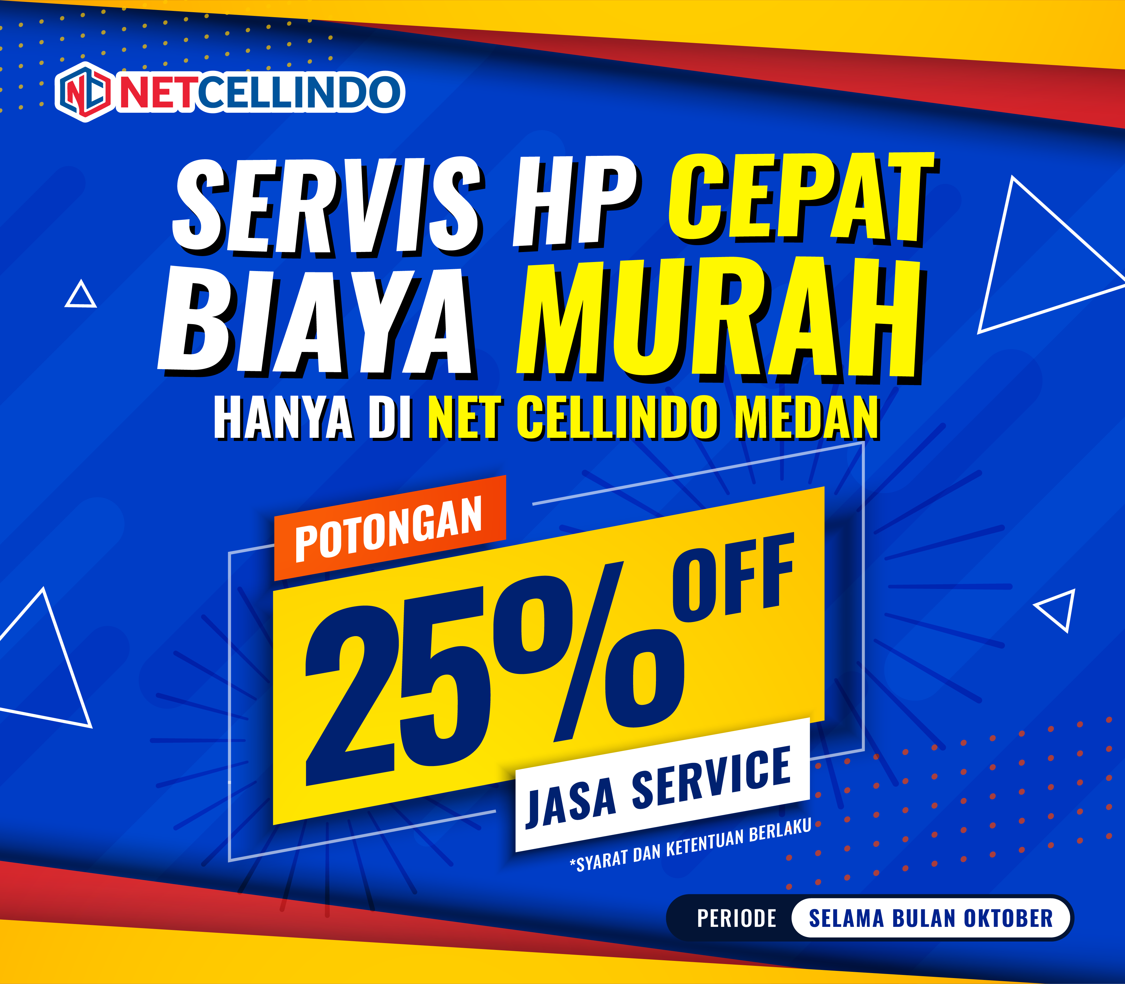 Promo 25 NET CELLINDO — Diskon Servis HP